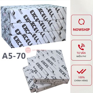 [450 tờ]Giấy A5 Excel 70 gsm Hàng Nhập, In Đơn Hàng, Photocopy, Dùng Được Mọi Máy In Không Lo Kẹt Giấy Hay Lem Màu