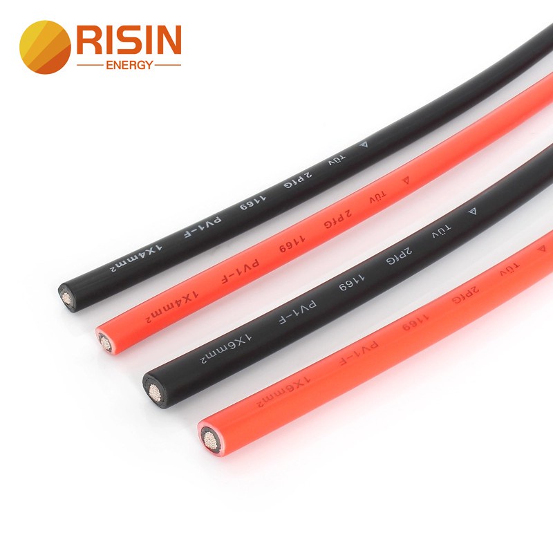 25 năm Chất lượng làm việc Cáp PV năng lượng mặt trời Risin lõi đôi 4sqmm 6sqmm 10sqmm 2PfG 1169 PV1