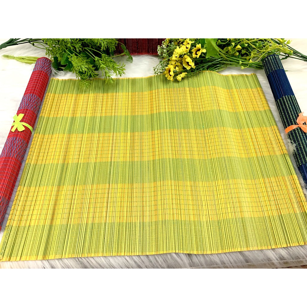 [ĐẸP XỊN] Tấm lót bàn ăn Bamboo placemat bằng tre tự nhiên nhiều màu 2021