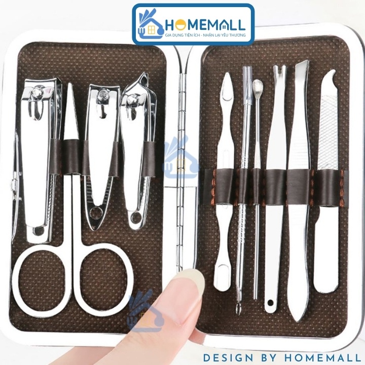 Bộ Bấm Móng Tay 10 Món Thép Không Gỉ - Bộ Cắt Móng Tay Làm Nail Cao Cấp