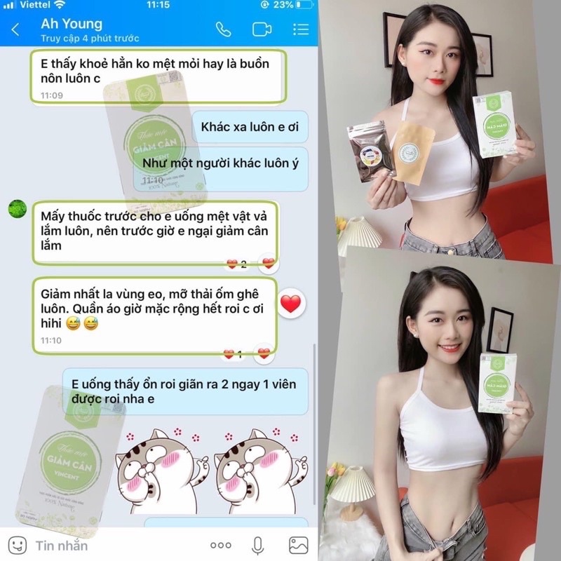 Giảm cân VINCENT liệu trình 15ngày - 30 ngày tặng viên detox giảm mỡ bụng an toàn, hiệu quả.