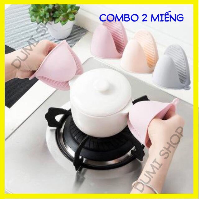 Bộ 2 miếng nhấc nồi silicon loại dày chống nóng