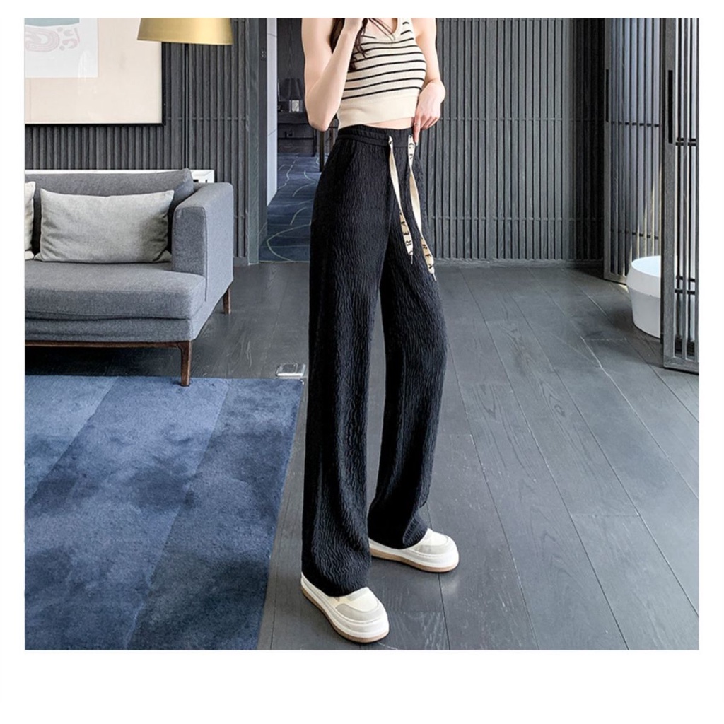 Quần Lụa Ống Rộng Xếp Ly Thời Trang Mùa Hè 2022 Cho Nữ