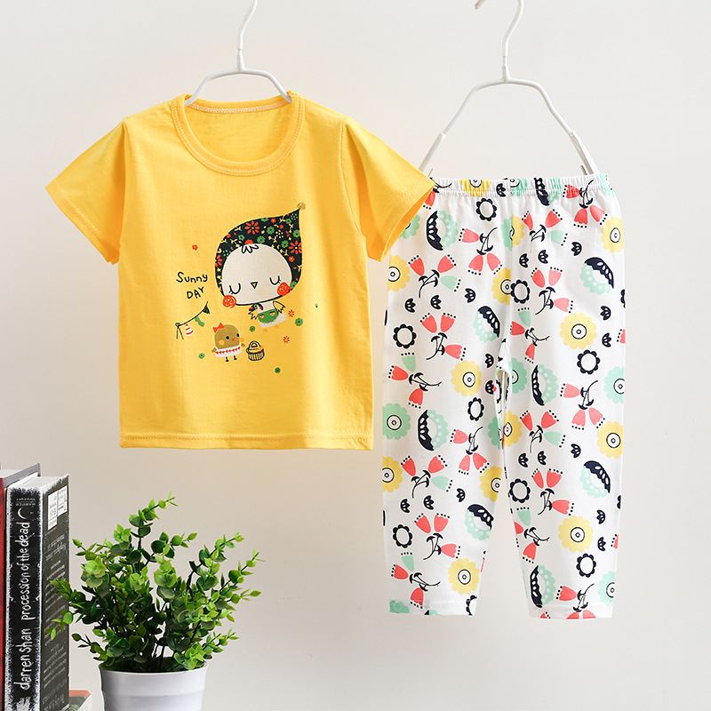 Bộ Pijama Cotton + Quần Dài Họa Tiết Hoạt Hình Cho Bé Gái (1-6 Tuổi)