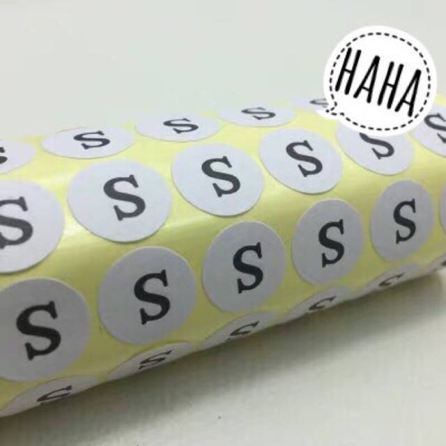 Decal size dán chữ số S M L XL XXL - 250 miếng dán