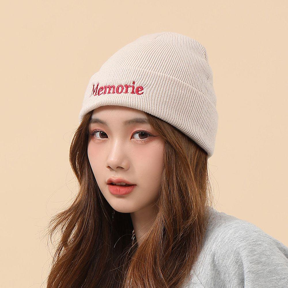 Mũ beanie Màu Trơn Thêu Chữ Phong Cách Hàn Quốc Thời Trang Cho Nam