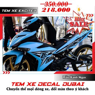 Tem Trùm Exciter 150 Xanh Ngọc Thiết Kế Thể Thao