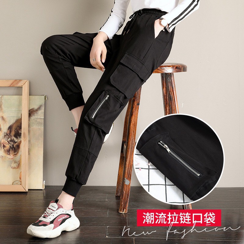 Quần Jogger Kaki Nam Nữ Túi Hộp Unisex Chất Dày Dặn