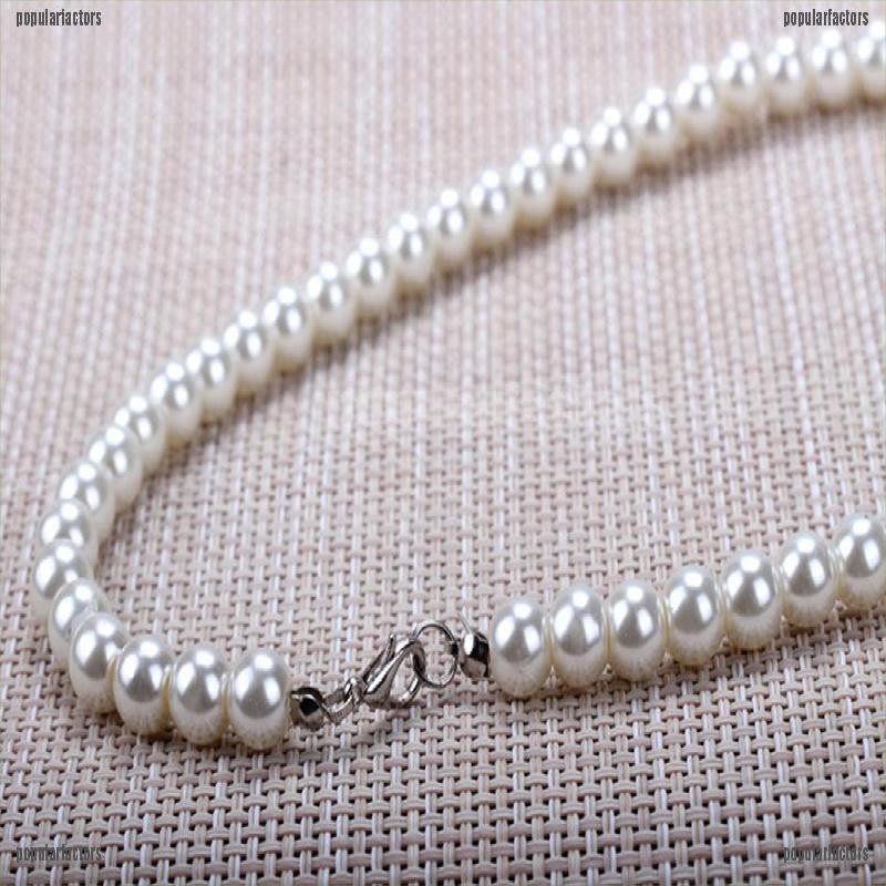 Vòng cổ chuỗi hạt ngọc trai giả thời trang 8mm