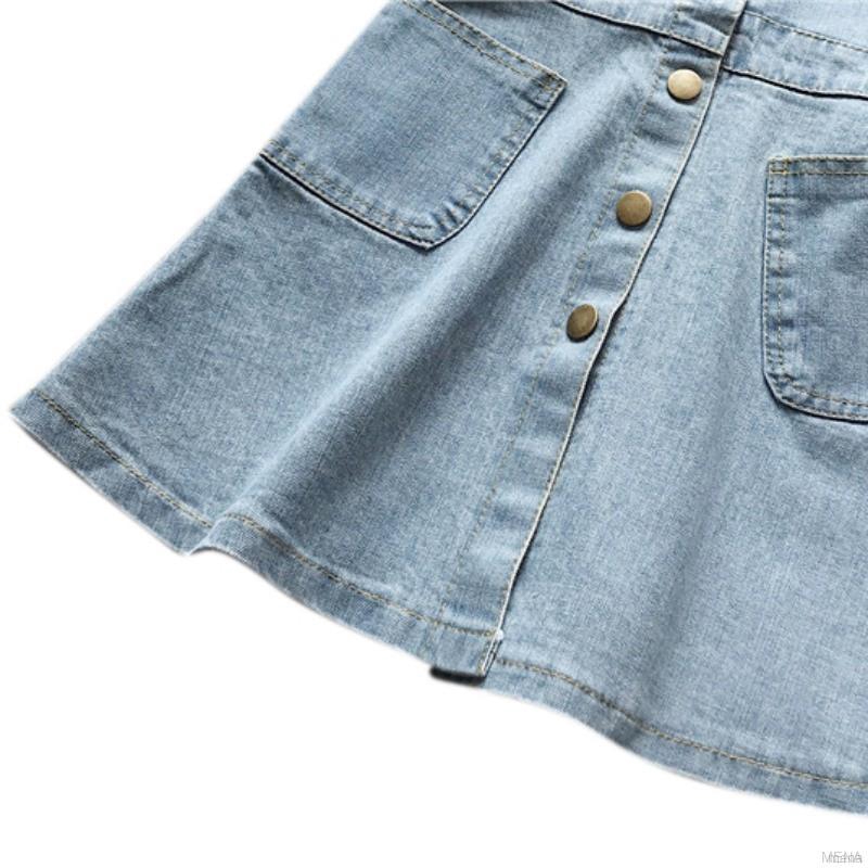 Đầm yếm denim trơn màu cho bé