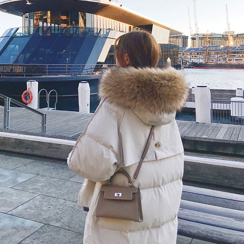 Áo phao Béo Dáng Dài Mũ Lông