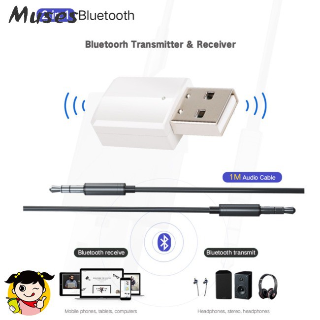 Bộ Chuyển Đổi Âm Thanh Usb Bluetooth 5.0 2 Trong 1 Đầu Cắm 3.5mm Cho Tv Máy Tính