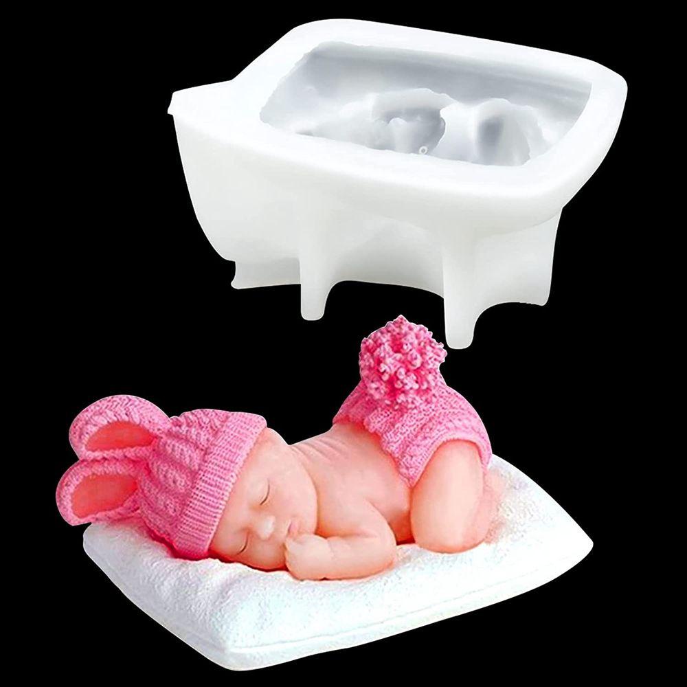 Khuôn Làm Kẹo Đường Hình Em Bé Đang Ngủ 3D Bằng Silicone DIY