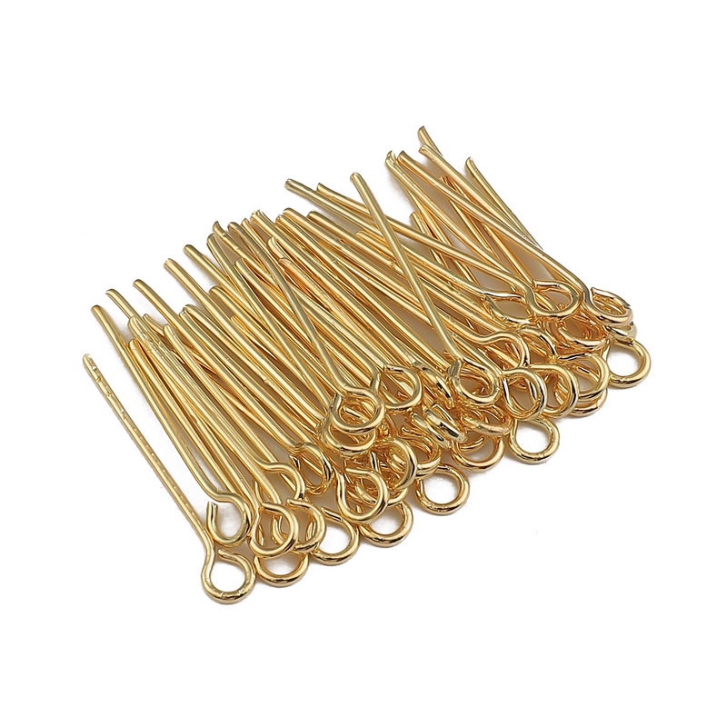 Ghim đầu khoen mạ vàng 18k 20 25 30 35 40 50 mm dùng làm trang sức diy