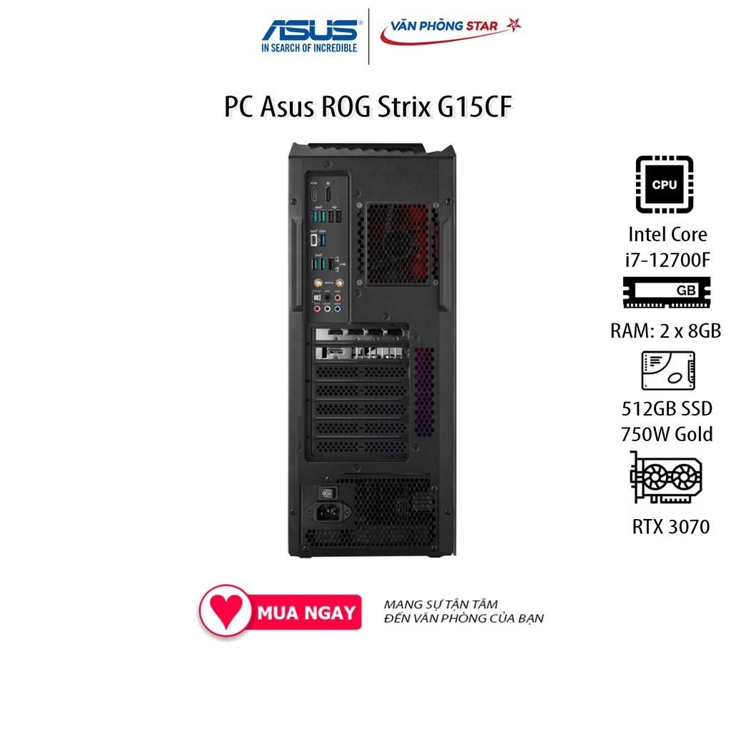 PC Asus ROG Strix G15CF (i7-12700F/16GB RAM/512GB SSD/RTX3070/WL+BT/Win 11) (G15CF-71270F110W)