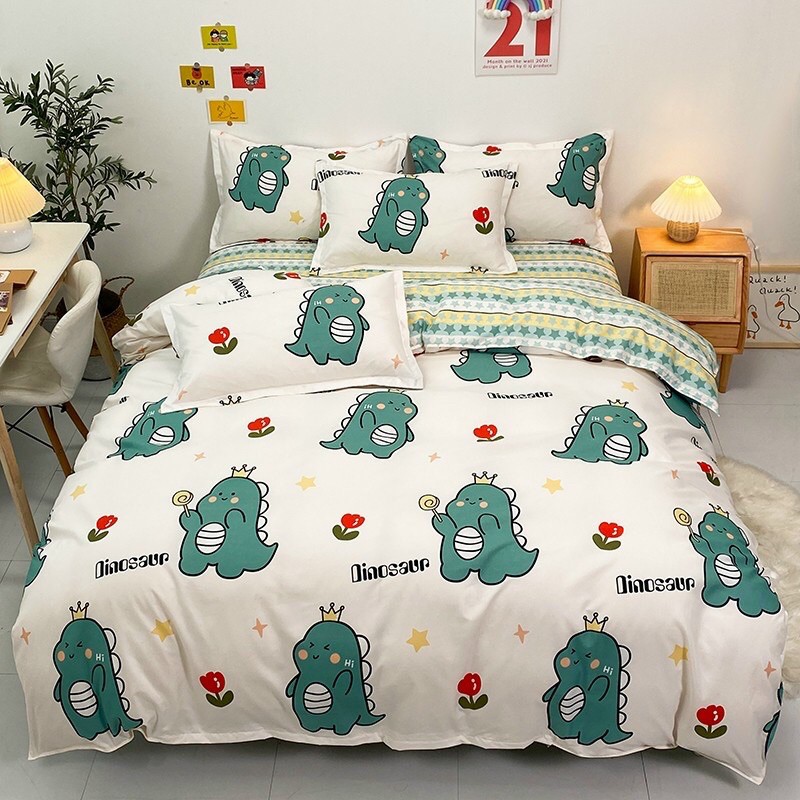 Bộ chăn ga gối cotton poly- mẫu mới về -Luis Bedding chăn ga hàn quốc (miễn phí bo chun)