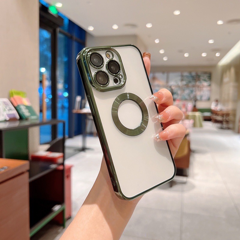 Ốp lưng IRIS hở táo viền màu sang trọng iPhone 14/ 14 Max/ 14 Pro/ 14 Pro Max