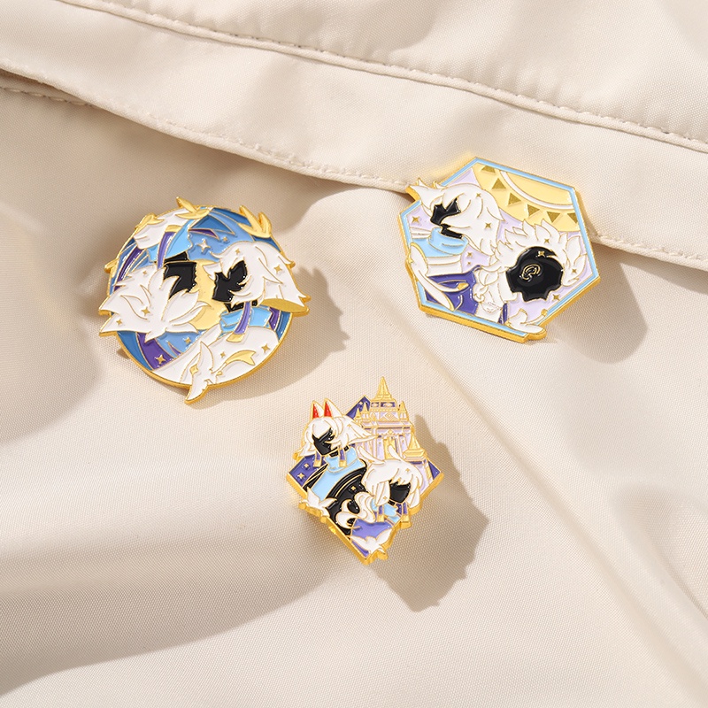 Ghim cài áo QIHE JEWELRY hình nhân vật hoạt hình game Light Encounter 3 cá tính