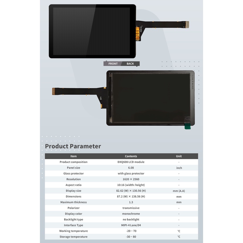 Bộ màn hình chiếu Chitu 1620*2560 6.08-inch 2K Mono LCD thay thế cho máy in 3d resin Creality LD-002H