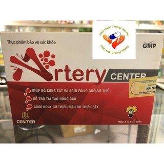 Artery Center- 30 viên bổ sung sắt và acid folic cho cơ thể, giảm nguy cơ thiếu máu do sắt, hỗ trợ tái tạo hồng cầu