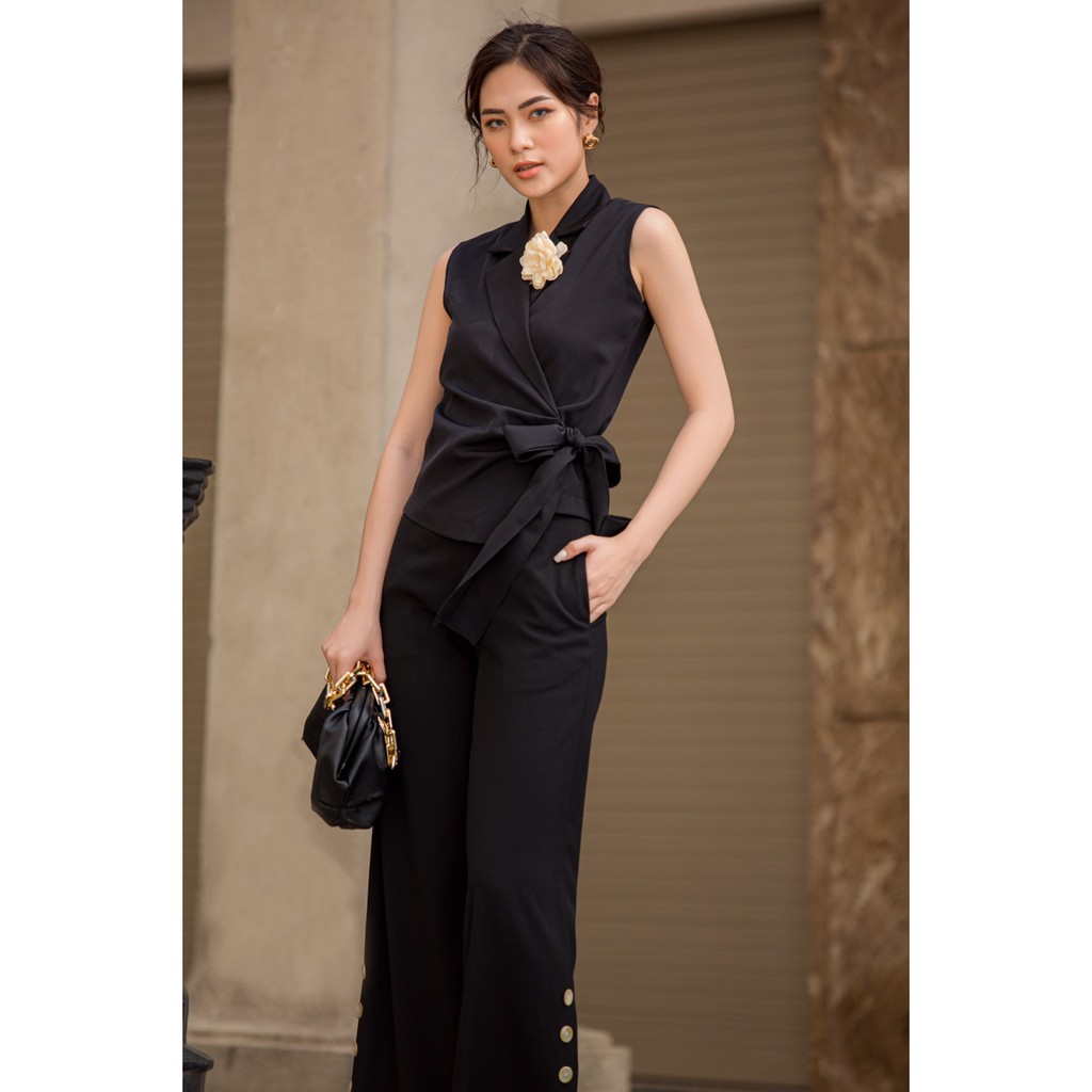 Áo clothesrack gile cổ vest Timie cột dây hông | BigBuy360 - bigbuy360.vn