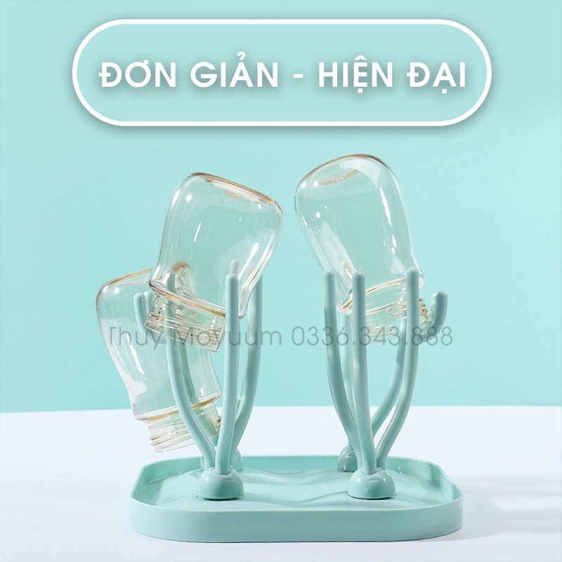 Khay úp bình sữa, núm ty nhỏ gọn cho bé