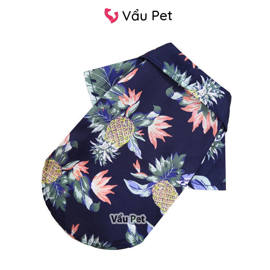 Áo cho chó mèo Sơ mi phong cách Hawaii - Quần áo cho chó poodle, con, lớn, mèo, thú cưng Vẩu Pet Shop
