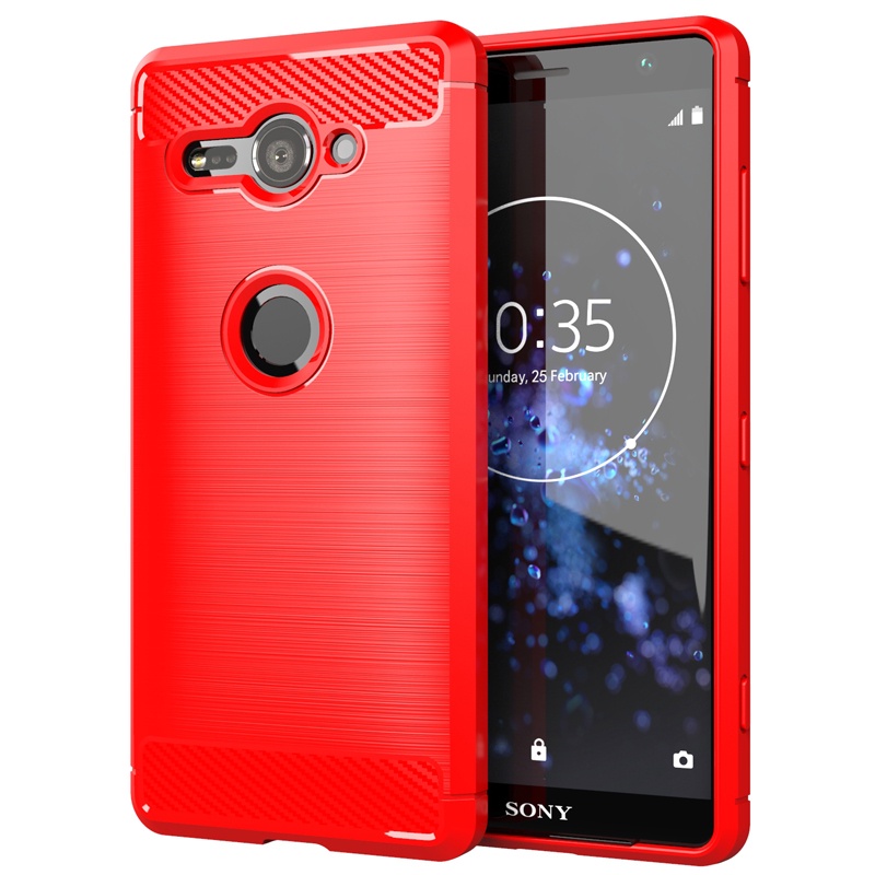 Ốp điện thoại họa tiết sợi carbon mềm cho Sony Xperia XZ3 XZ1 XZ2 Compact / Premium XA1 XA2 Plus / Ultra