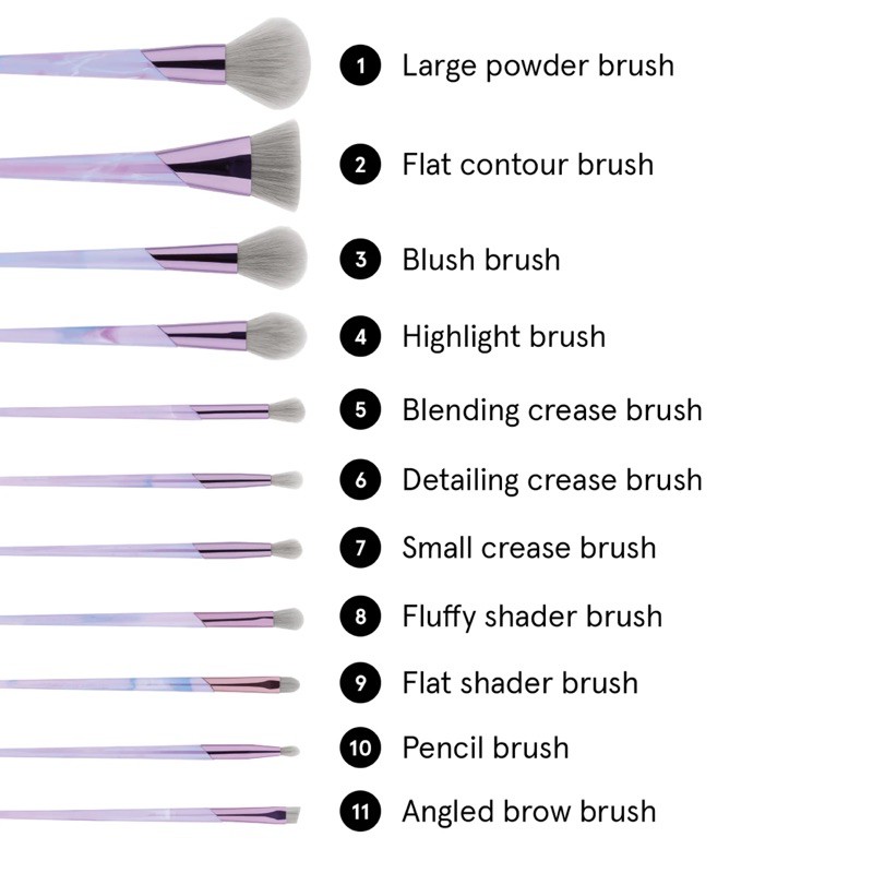 Bộ cọ trang điểm BH Cosmetics Lavender Luxe 11 Piece Brush Set Bh cosmetic bh cosmetics bhcosmetics bhcosmetic set cọ