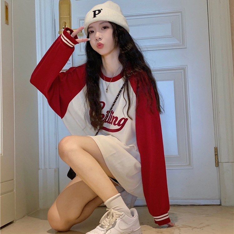 Áo sweatshirt PERTY mỏng cổ tròn tay dài phong cách Hàn Quốc thời trang mùa thu mới ngọt ngào dành cho nữ