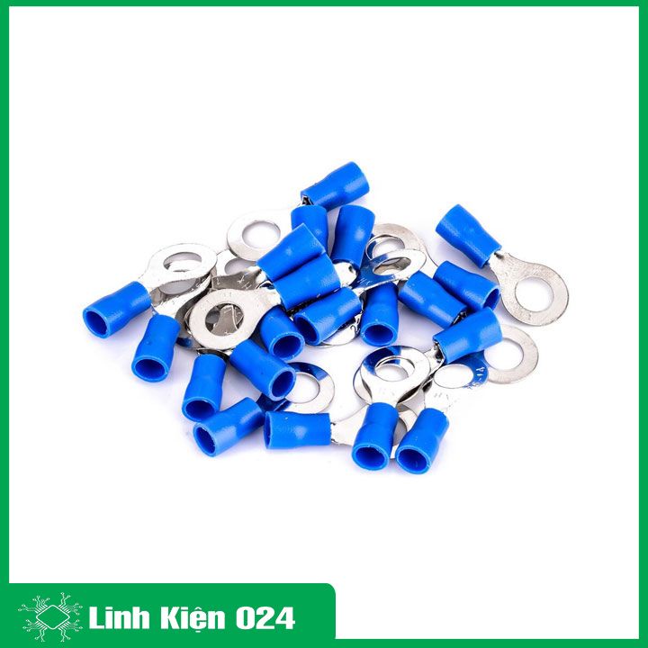 Gói 100 chiếc đầu cos tròn RV bọc cao su màu đỏ, vàng, xanh dương