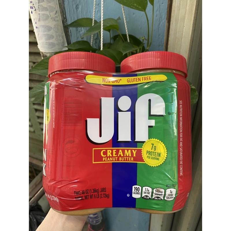 [Date 06/2022] Bơ Đậu Phộng JiF 1.36kg Loại Mịn