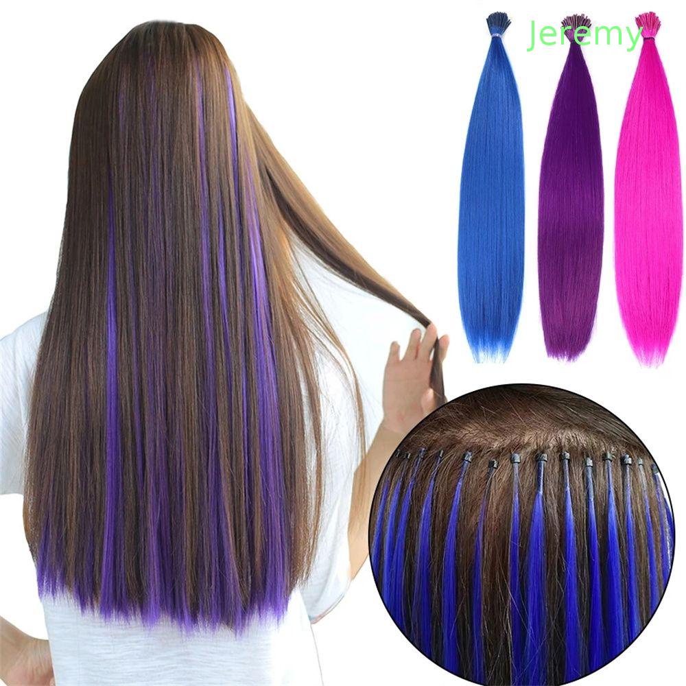 Set 10 tép tóc giả nối dài 16 inch bằng sợi tổng hợp không kẹp cho nữ