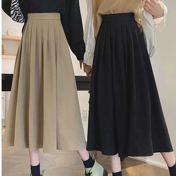 Chân váy midi xếp ly to vintage dài sang chảnh | BigBuy360 - bigbuy360.vn