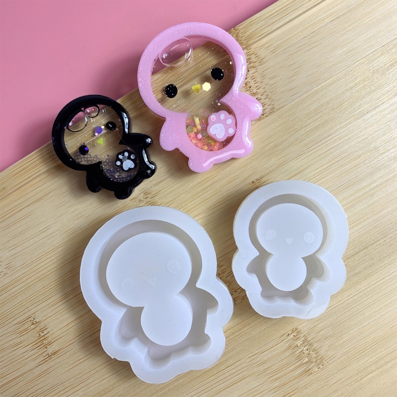 Khuôn Silicone Làm Móc Khóa Hình Chim Cánh Cụt DIY