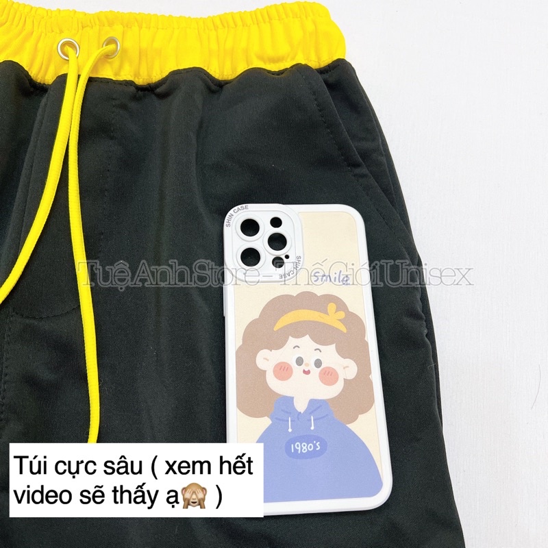 Quần Đùi Thể Thao Nam Nữ Chất Poly 2 Da cao cấp sịn đẹp có 3 size M-L-XL ( 38-78kg ) - Quần Short V Phối 2 Sọc Unisex