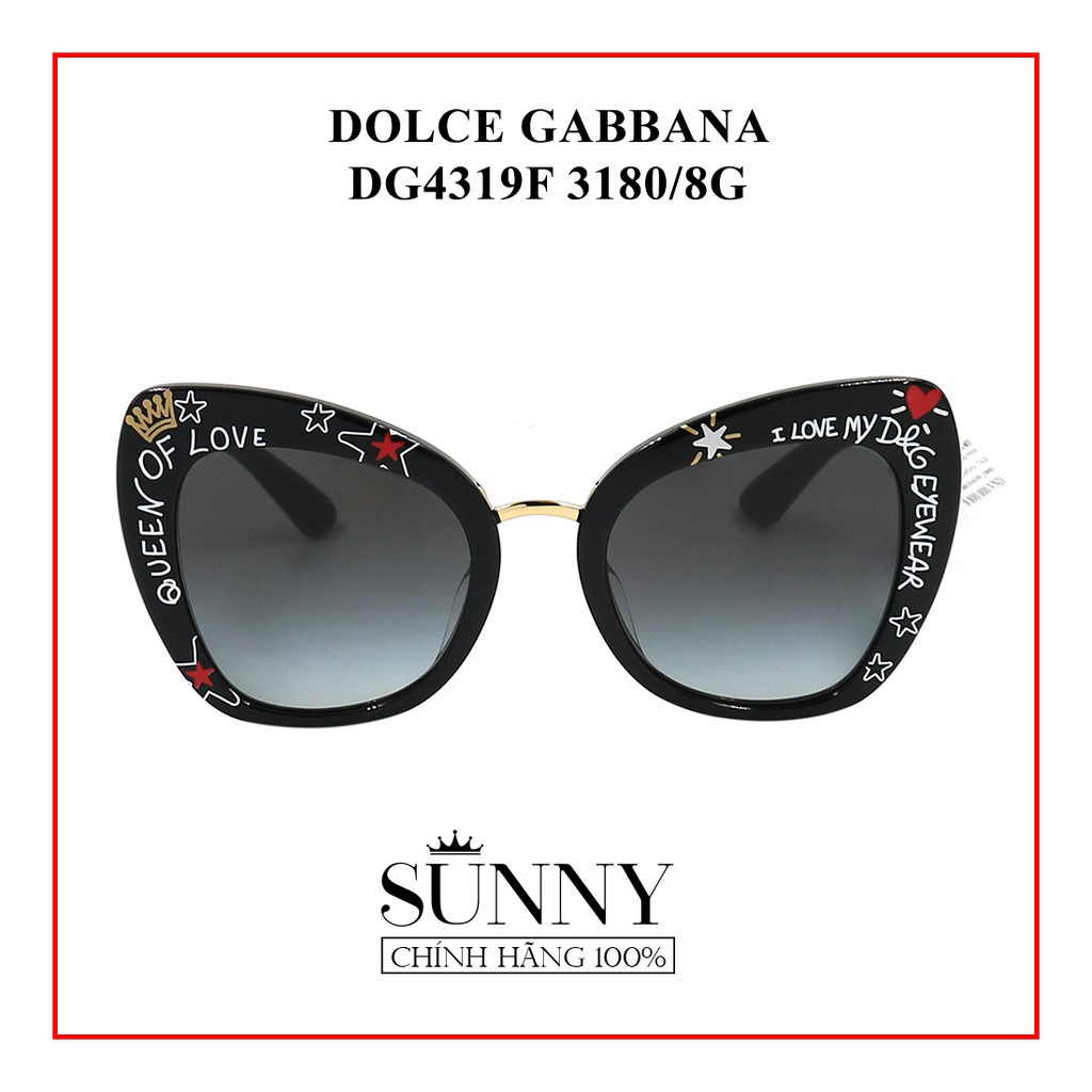 Kính mát chính hãng Dolce&amp;Gabbana DG4319F màu sắc thời trang, thiết kế dễ đeo bảo vệ mắt