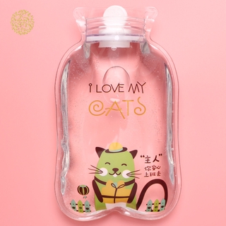 Bình Đựng Nước Nóng Mini Bằng PVC Trong Suốt Họa Tiết Hoạt Hình