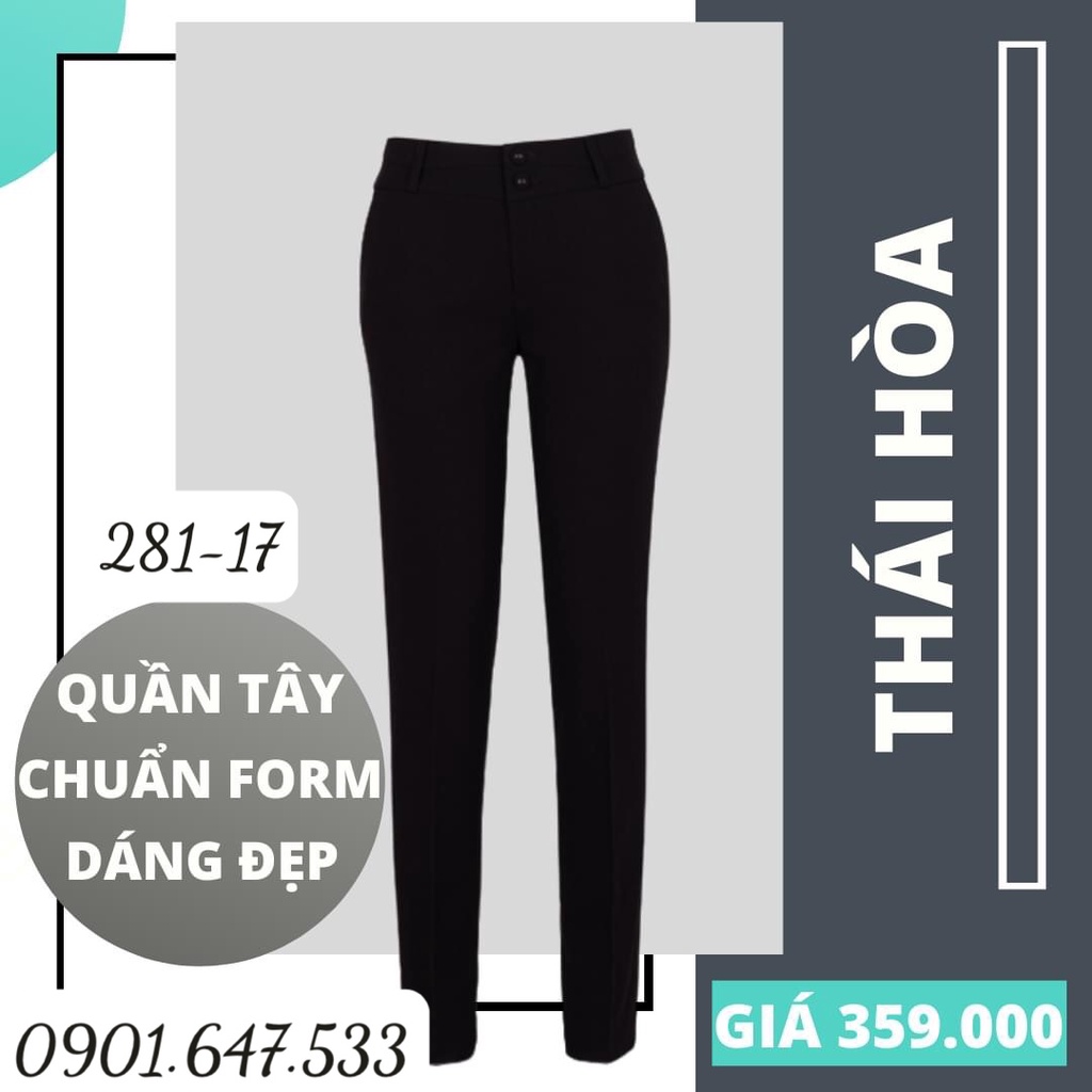 Quần Thái Hòa tôn vòng 3 màu đen vải dày mềm co giãn 281 349