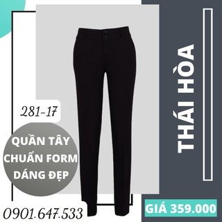 Quần Thái Hòa tôn vòng 3 màu đen vải dày mềm co giãn 281 349