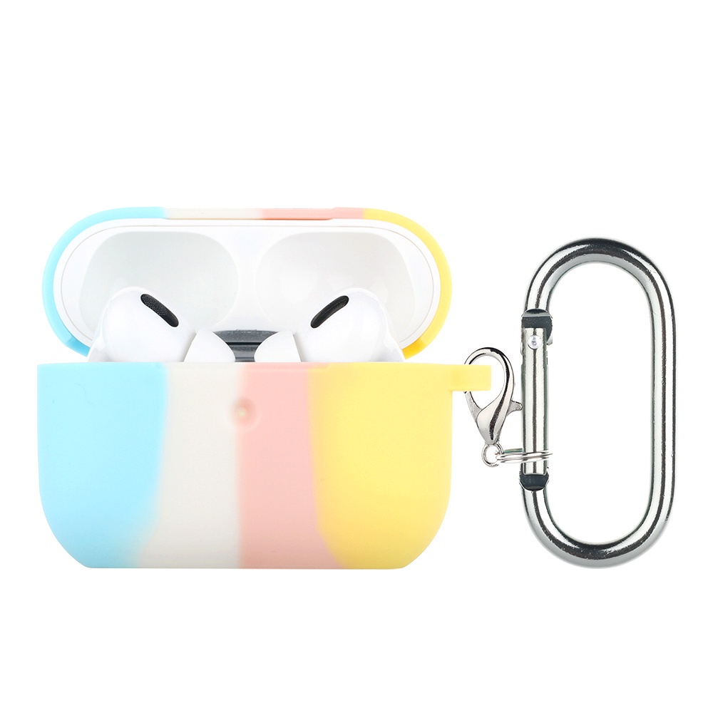 Ốp lưng for Airpods Rainbow Silicone AirPods Pro Soft Case Airpods 1/2 Portable Protective Cover With Hook UP