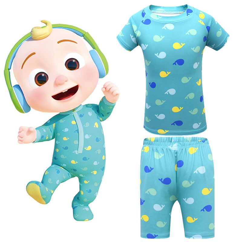 Bộ 2 Món Áo Thun Tay Ngắn + Quần short cocomelon Dễ Thương Cho Bé Trai