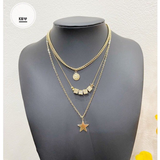 Vòng cổ choker 3 tầng ngôi sao sang chảnh