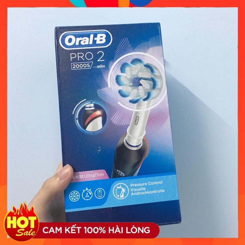 Bàn chải điện Oral b Pro 2 2000s chống nước - Hàng chính hãng Đức có bill