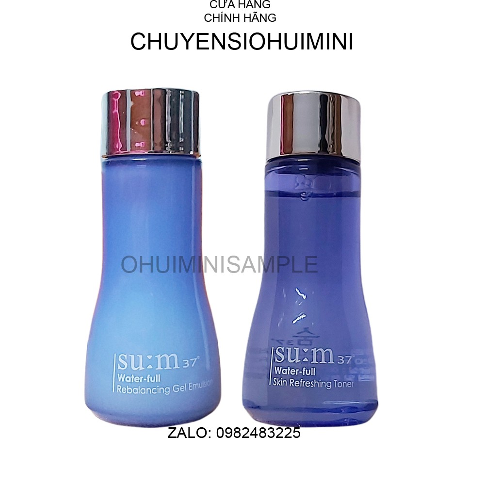 Cặp nước hoa hồng và sữa dưỡng Su:m37 water full 20ml + 20ml giúp cấp nước, kiềm dầu giảm mụn