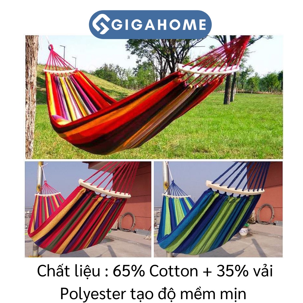 Võng Du Lịch Sợi Vải Đan Canvas GIGAHOME Gấp Gọn Đi Phượt Tiện Lợi Kèm Túi 5689