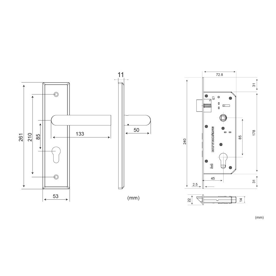 [CHÍNH HÃNG] Khóa tay nắm SS 8534 Huy Hoàng thích hợp sử dụng cho cửa chính, cửa gỗ cao cấp, lớn