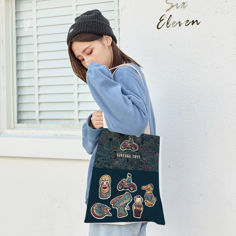 Túi Vải Canvas Sức Chứa Lớn Tiện Lợi Cho Nữ