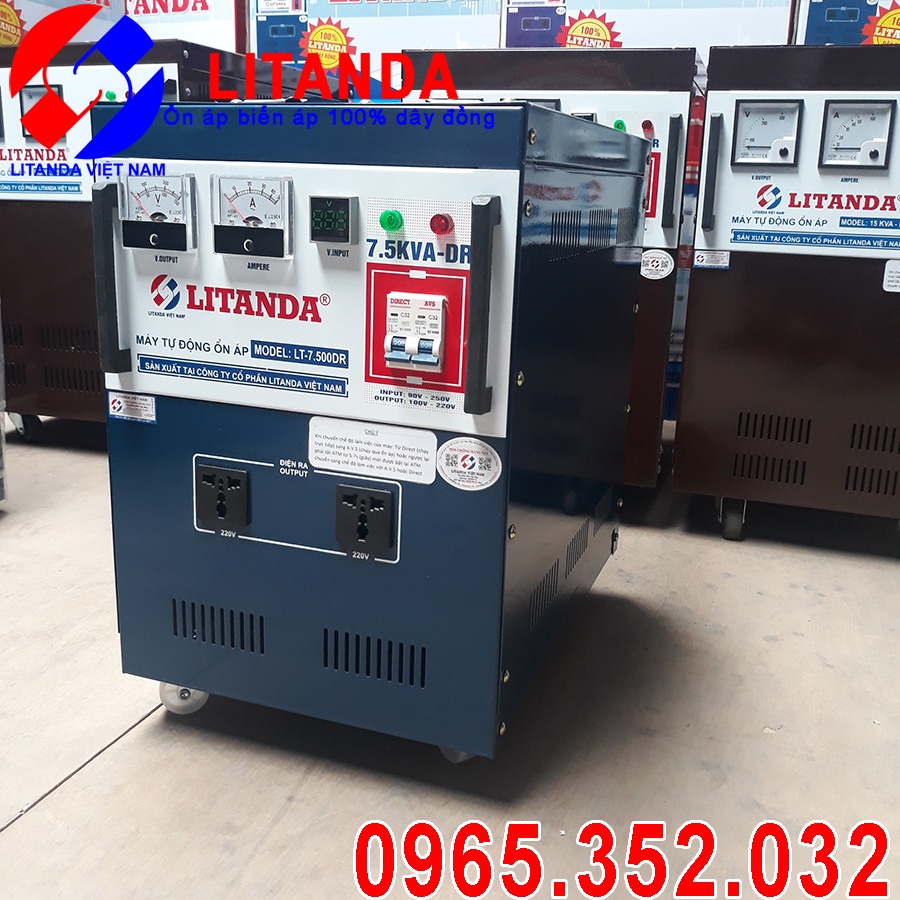 Ổn Áp Litanda 7,5KVA - DR 1 Pha Đời Mới 2021