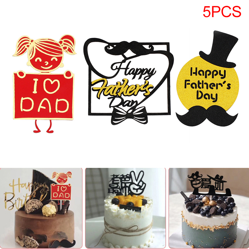 (Đang Bán) Bộ 5 Cây Gắn Trang Trí Bánh Cupcake Cho Ngày Của Cha